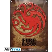 Abystyle Game of Thrones Targaryen - Plaque métallique - Emblème