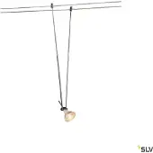 SLV TELESKOP, lampe à câble pour système de câble basse tension TENSEO, QR-C51, chrome, L/H/P 4,5/21-52/1 cm