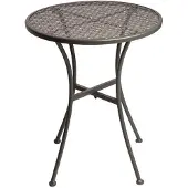 Bolero Table de bistrot ronde , design fin, gris acier, 60 cm