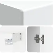 vidaXL , ensemble de deux armoires, blanc brillant, panneaux de particules