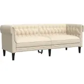 vidaXL Canapé 3 places Chesterfield lin
