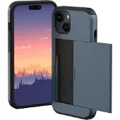 IMoshion Coque arrière avec porte-cartes pour Apple iPhone 15 - Bleu foncé