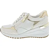 Marco Tozzi Baskets basses or / blanc cassé