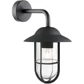 Searchlight Applique Toronto classique Acier Noir Verre Transparent 1 Lumière E27