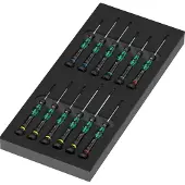 Wera 05150107001 9716, Jeu De 13 Tournevis Kraftform Micro Set 2 Dans Un Insert En Mousse