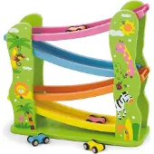 Vigatoys Viga Toboggan en bois avec voitures