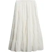 Superdry pour femme. W7210412A Jupe Tiered Maxi blanc cassé (XXS), Casuel, Coton