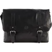 Saddler Cuir sac d'ordinateur portable sac à épaule bandoulière pour ordinateur portable Ryan Messenger Bag Black noir