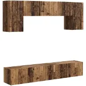 vidaXL Ensemble d'armoires TV mural 4 pcs Bois ancien
