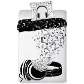 MCU Jugendbettwäsche MUSIC Set 140x200cm + Kopfkissen 70x90cm