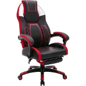 CLP Chaise de bureau Clovis similicuir noir/rouge