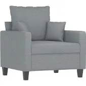 vidaXL Fauteuil gris clair 60 cm Tissu