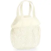 Westford Mill W151 | Organic Coton Mini Mesh Grocery Bag - 100% Coton - Couleur : Natural - Taille : 34 x 12 cm