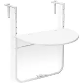 Relaxdays Table Balcon Suspendue Bastian Table Pliante Balcon Table Extérieur Réglable