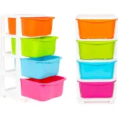 Modernhome Organisateur de rangement avec 4 tiroirs coulissants en plastique