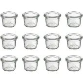 Aps Pots de conservation sans couvercle, lot de 12, Bocal de conservation, Transparent
