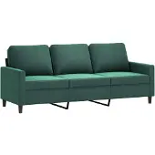 vidaXL Canapé 3 places vert foncé 180 cm velours