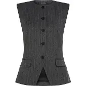 Karl Lagerfeld Gilet de costume gris / blanc