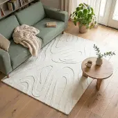 FRAAI Tapis scandinave - Charm Shapes Blanc | 120x170 cm | Rectangulaire | Pile courte