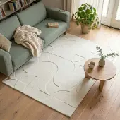 FRAAI Tapis scandinave - Charm Circles Blanc | 120x170 cm | Rectangulaire | Pile courte