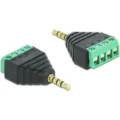 DeLOCK Adaptateur Jack vers bornier 3,5 mm stéréo 4 pôles - bloc de joncti