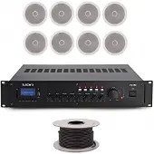 SubZero 100 V Zone Système 8 Enceintes de Plafond 8" 160 W