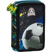 Derform Trousse à crayons double avec équipement 20 Football