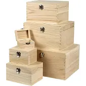 Creotime Ensemble de boîtes en bois