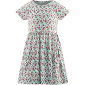 Happy girls Robe bleu ciel / sapin / magenta / rose ancienne