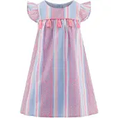 Happy girls Robe bleu clair / rose / framboise