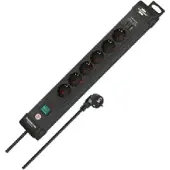 Brennenstuhl Multiprise Premium-Line à 6 prises avec USB-C et USB-A, noir, 3 m