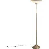 QAZQA Lampadaire classique bronze avec verre opale - Katarina