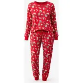 LEAFLETIC Pyjama 'Women’s Christmas Pajama Set' vert foncé / rouge feu