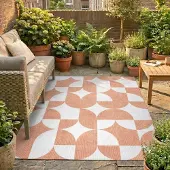 De Onlinewinkelier b.v. Volero - Tapis d'extérieur - Groovy Tiles Terracotta - 160x230 cm