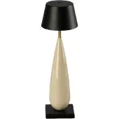 Konstsmide Lampe de table rechargeable Frejus noir avec céramique