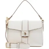 U.S. POLO ASSN. sac à main sac à épaule bandoulière Margaret Flap Handle Bag Creme White écru