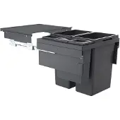 Hailo Collecteur de déchets 3619771 CE Slide Euro-Cargo 2x 38 + 12 + 2.5 litres gris foncé