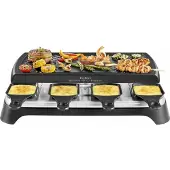 Tefal Appareil à raclette plancha 8 personnes 1100w - - RE459812 - gourmet 8 smart