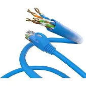 Goobay Câble patch CAT 6, U/UTP, bleu, 5 m - Conducteur en aluminium recouvert de cuivre (CCA)