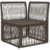 vidaXL Canapé d'angle gris en polyrotin