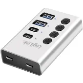 Logilink UA0446 Hub USB 3.2 , 4 ports, avec interrupteur marche/arrêt, argent