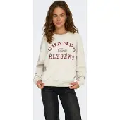 JDY Sweat-shirt 'JDYMesa' beige chiné / rouge foncé