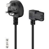 Goobay Câble de raccordement d'appareil UK, 2 m, noir (2 m), Câble d'alimentation, Noir