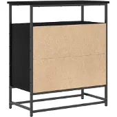 vidaXL Buffet noir aspect chêne 69 x 35 x 80 cm en aggloméré