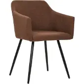 vidaXL Chaises de salle à manger 6 pcs. Tissu marron