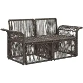 vidaXL Canapé de jardin 2 places, gris, en polyrotin