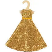 Heless Modepuppen-Kleid Pailettenkleid Goldstar bis 29cm