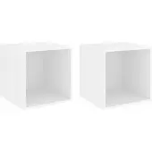 vidaXL Armoires murales 2 pcs Blanc 37x37x37 cm Bois d’ingénierie