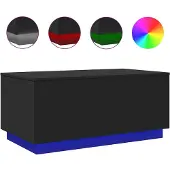 vidaXL Table basse avec lampes LED Noir 90x50x40 cm