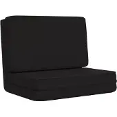 vidaXL Chaise de sol Pliable Noir Similicuir